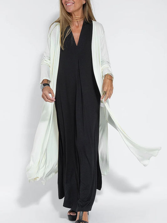 سويتر فضفاض بلون موحد للنساء